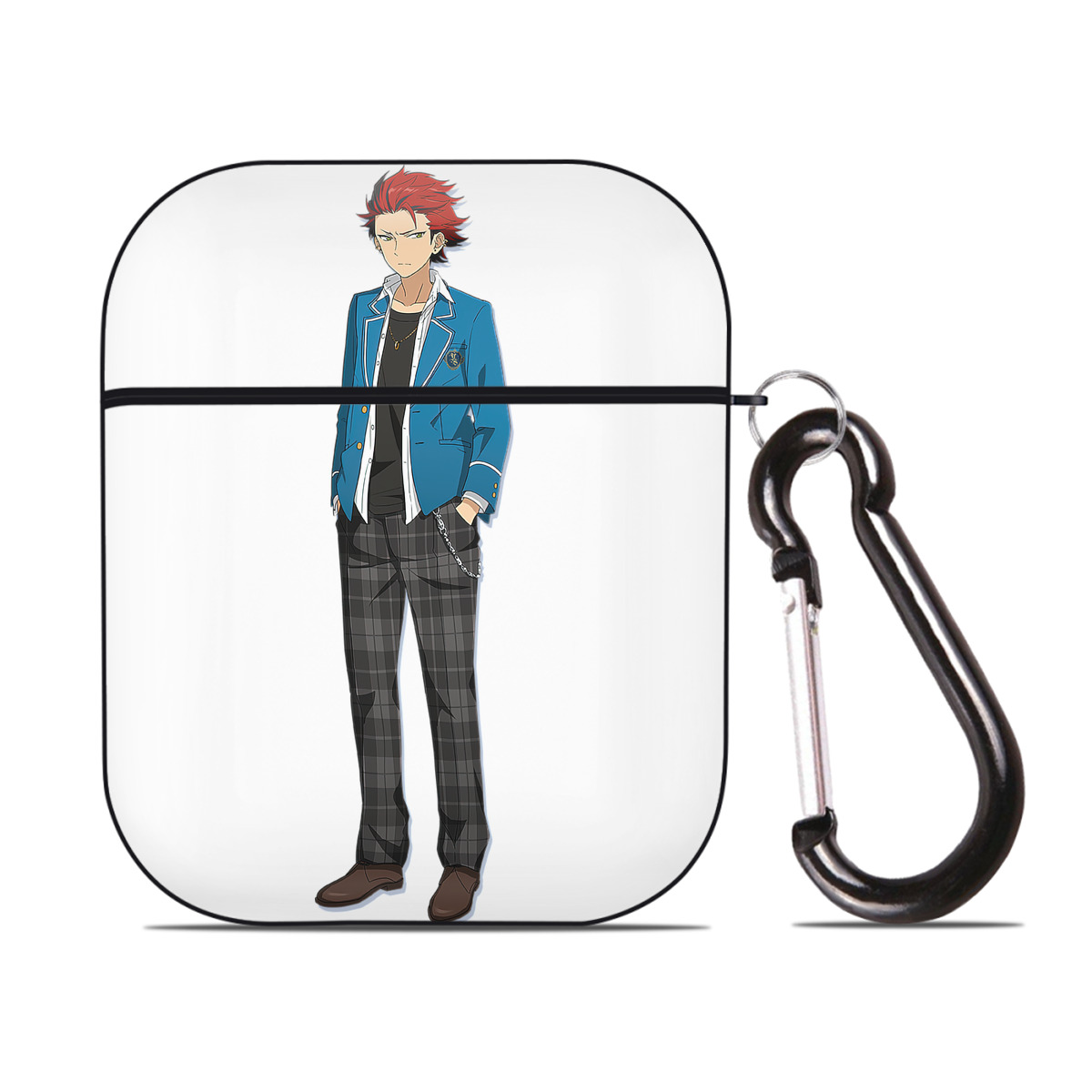 （画像用） あんさんぶるスターズ! Ensemble Stars AirPods 第2世代保護ケース ハードシェル ブラック 耐衝撃・防指紋・カラビナ付き