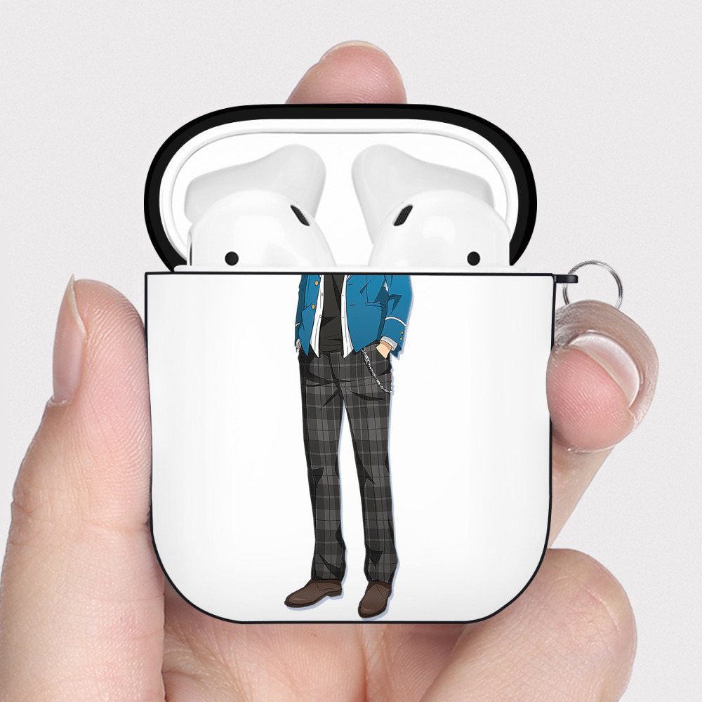 （画像用） あんさんぶるスターズ! Ensemble Stars AirPods 第2世代保護ケース ハードシェル ブラック 耐衝撃・防指紋・カラビナ付き