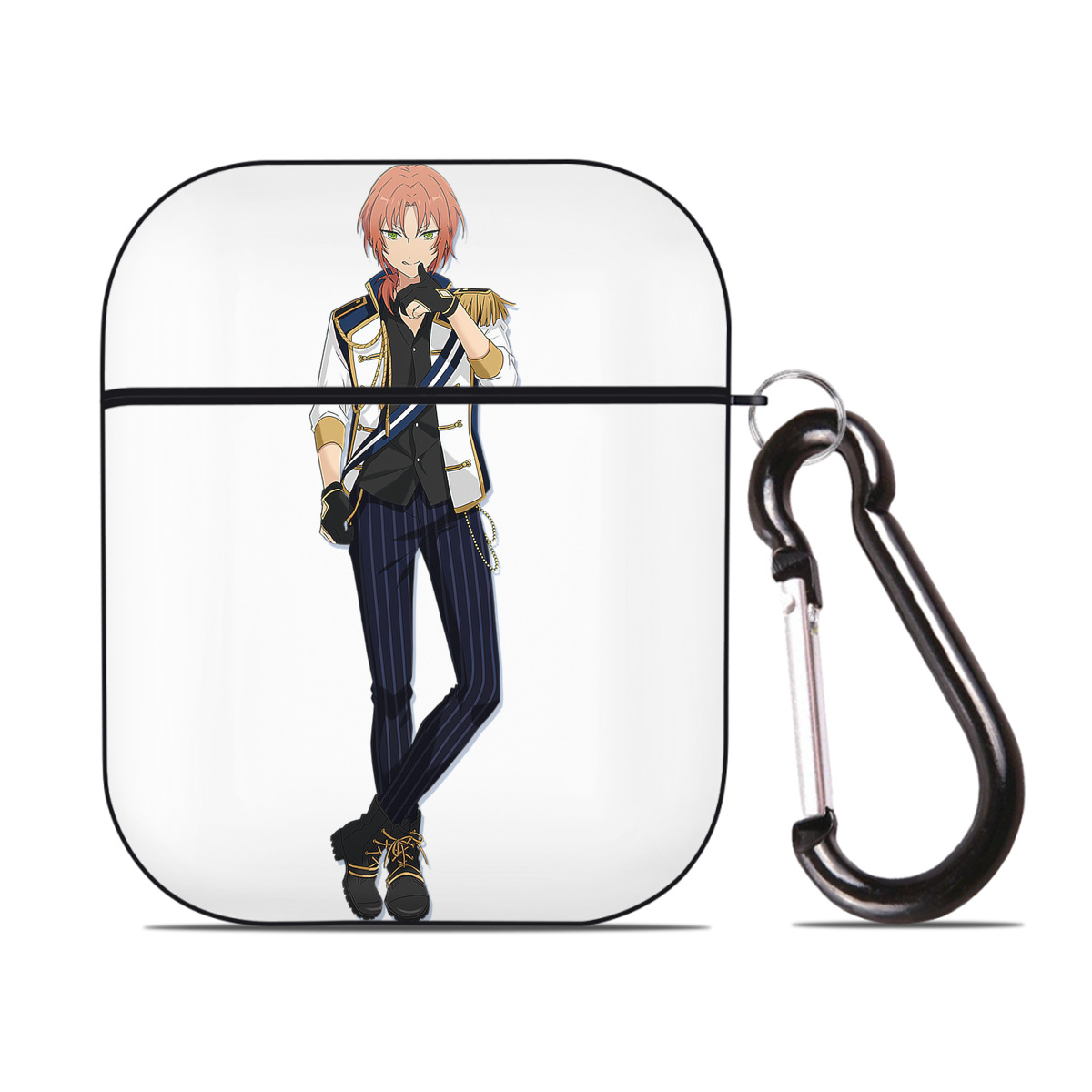 （画像用） あんさんぶるスターズ! Ensemble Stars AirPods 第2世代保護ケース ハードシェル ブラック 耐衝撃・防指紋・カラビナ付き