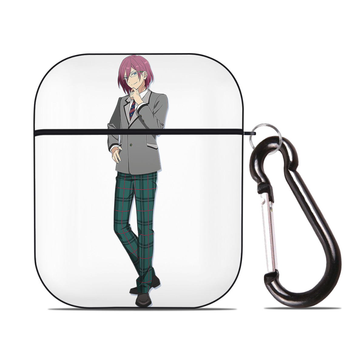（画像用） あんさんぶるスターズ! Ensemble Stars AirPods 第2世代保護ケース ハードシェル ブラック 耐衝撃・防指紋・カラビナ付き