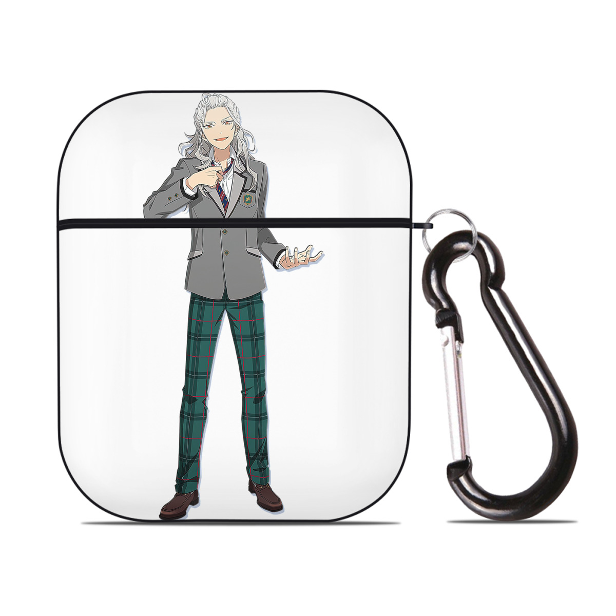 （画像用） あんさんぶるスターズ! Ensemble Stars AirPods 第2世代保護ケース ハードシェル ブラック 耐衝撃・防指紋・カラビナ付き