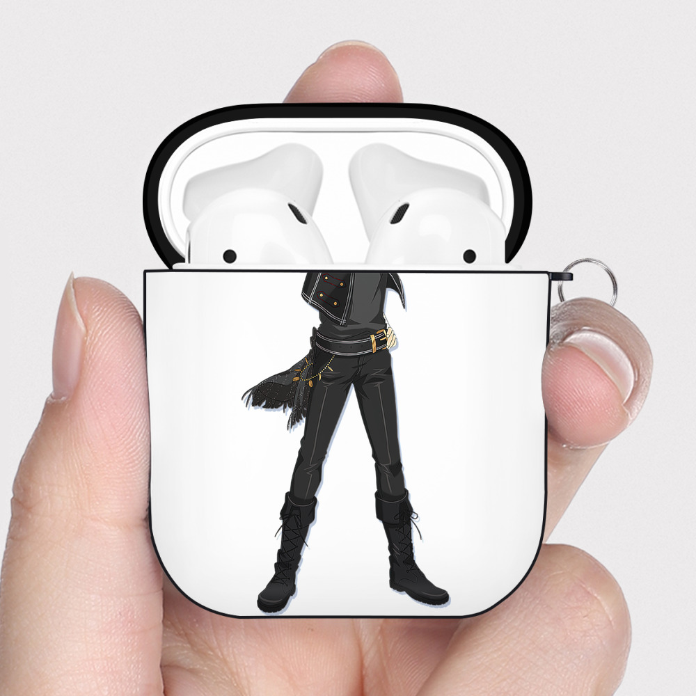 （画像用） あんさんぶるスターズ! Ensemble Stars AirPods 第2世代保護ケース ハードシェル ブラック 耐衝撃・防指紋・カラビナ付き