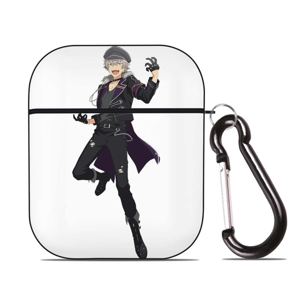 （画像用） あんさんぶるスターズ! Ensemble Stars AirPods 第2世代保護ケース ハードシェル ブラック 耐衝撃・防指紋・カラビナ付き