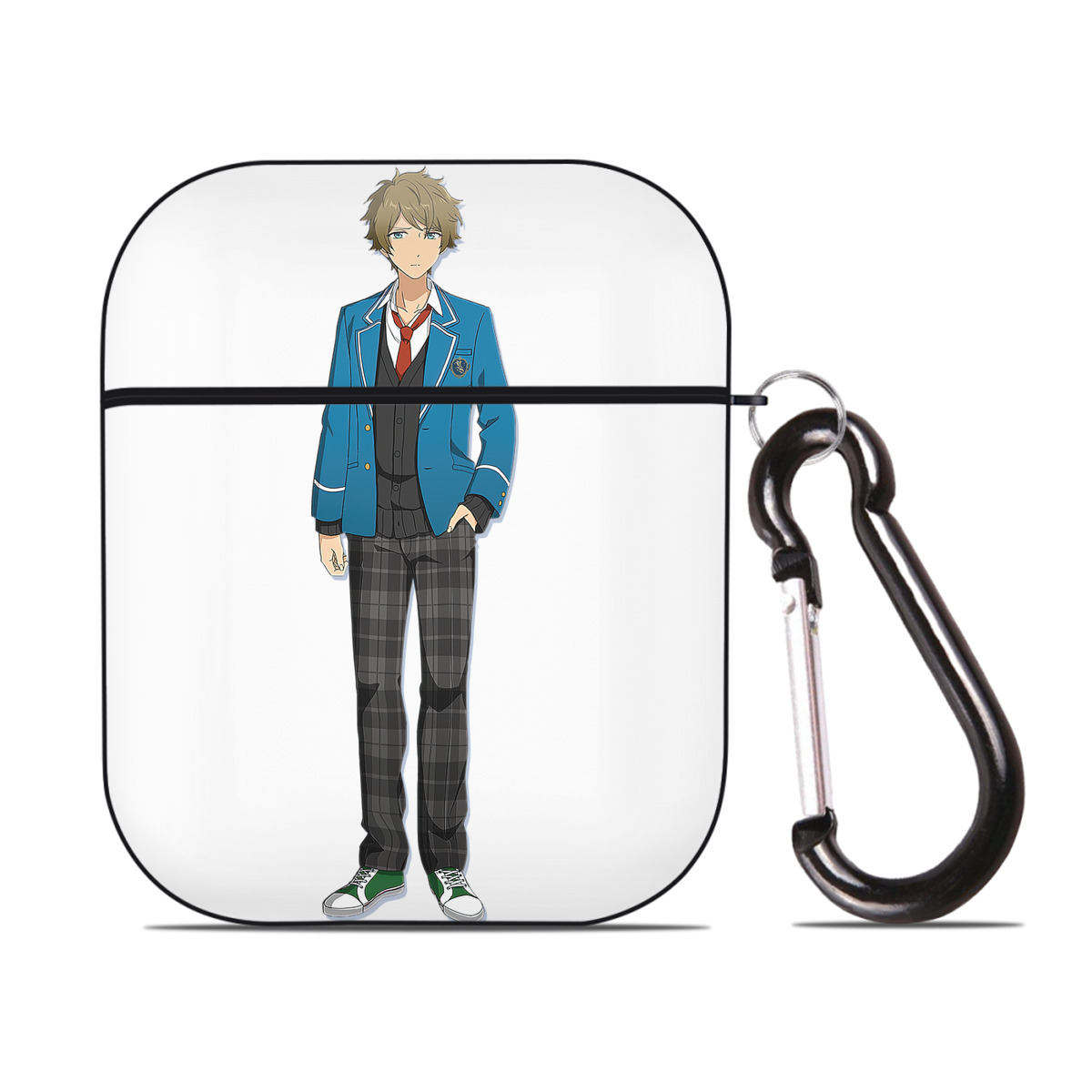 （画像用） あんさんぶるスターズ! Ensemble Stars AirPods 第2世代保護ケース ハードシェル ブラック 耐衝撃・防指紋・カラビナ付き