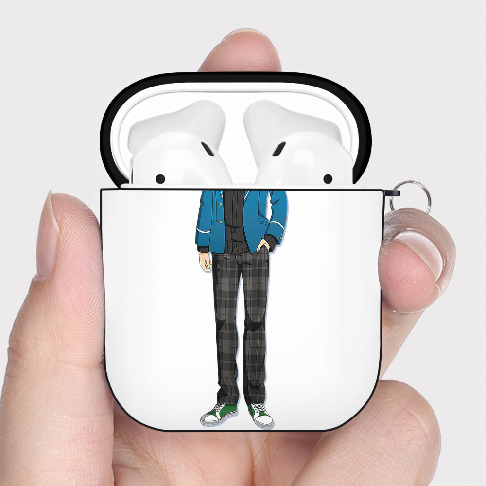 （画像用） あんさんぶるスターズ! Ensemble Stars AirPods 第2世代保護ケース ハードシェル ブラック 耐衝撃・防指紋・カラビナ付き