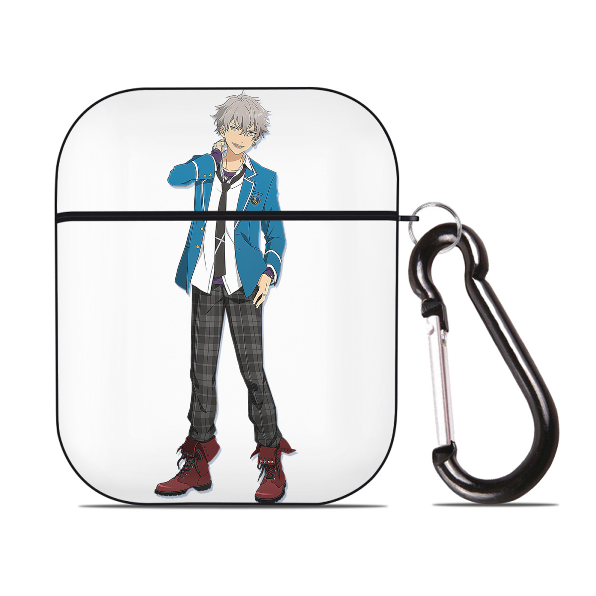 （画像用） あんさんぶるスターズ! Ensemble Stars AirPods 第2世代保護ケース ハードシェル ブラック 耐衝撃・防指紋・カラビナ付き