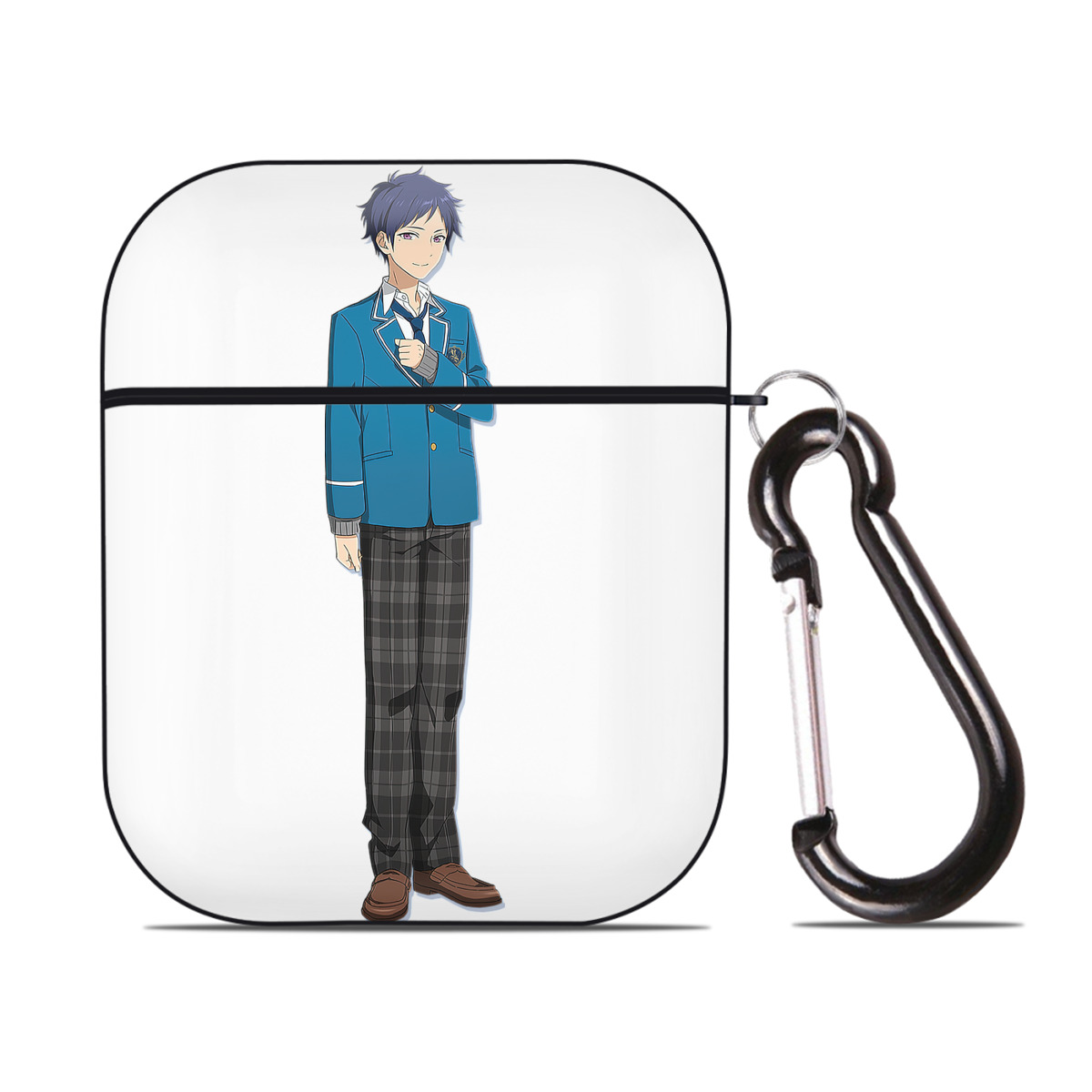 （画像用） あんさんぶるスターズ! Ensemble Stars AirPods 第2世代保護ケース ハードシェル ブラック 耐衝撃・防指紋・カラビナ付き