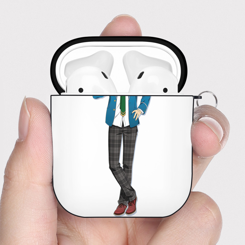 （画像用） あんさんぶるスターズ! Ensemble Stars AirPods 第2世代保護ケース ハードシェル ブラック 耐衝撃・防指紋・カラビナ付き
