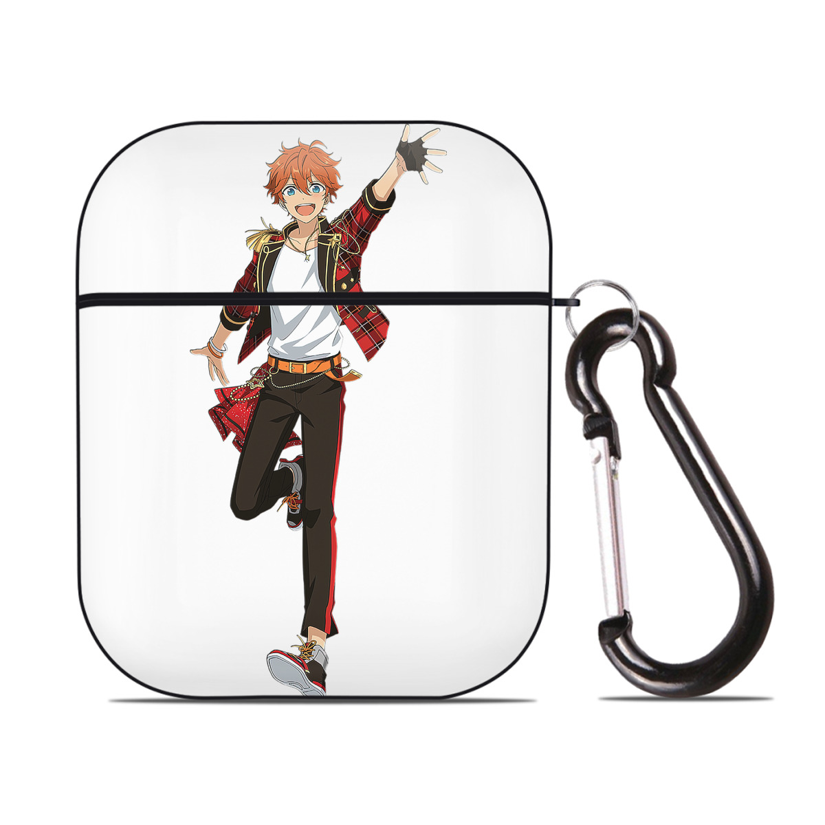 （画像用） あんさんぶるスターズ! Ensemble Stars AirPods 第2世代保護ケース ハードシェル ブラック 耐衝撃・防指紋・カラビナ付き