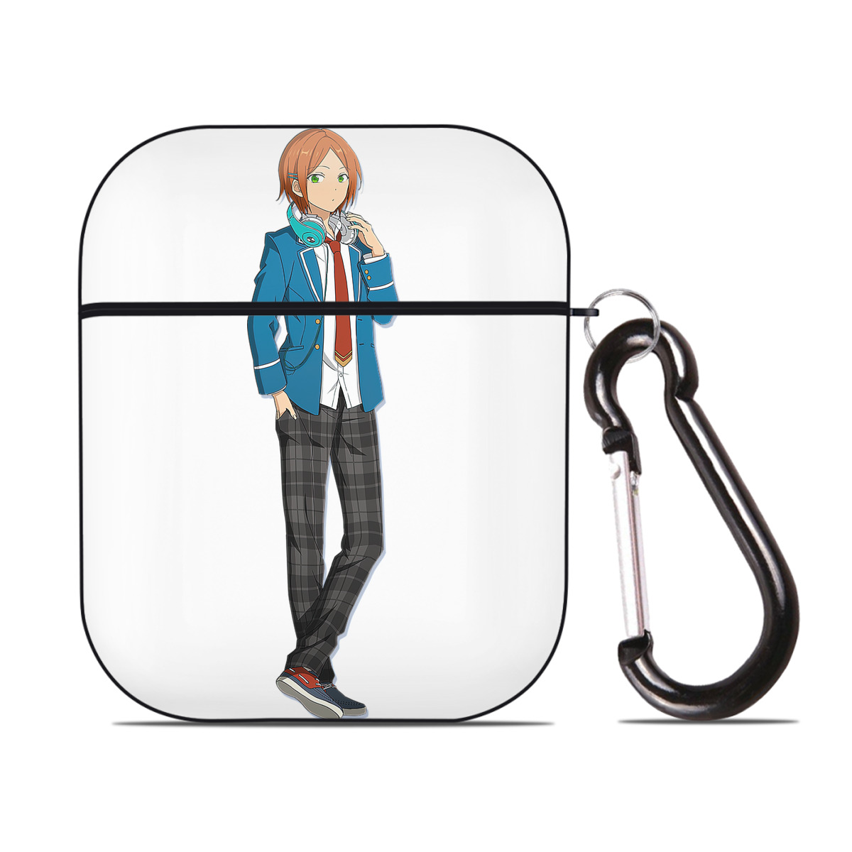 （画像用） あんさんぶるスターズ! Ensemble Stars AirPods 第2世代保護ケース ハードシェル ブラック 耐衝撃・防指紋・カラビナ付き