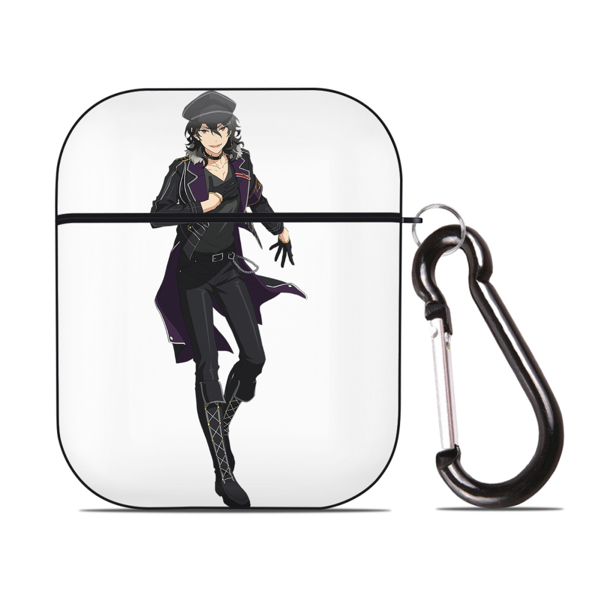 （画像用） あんさんぶるスターズ! Ensemble Stars AirPods 第2世代保護ケース ハードシェル ブラック 耐衝撃・防指紋・カラビナ付き