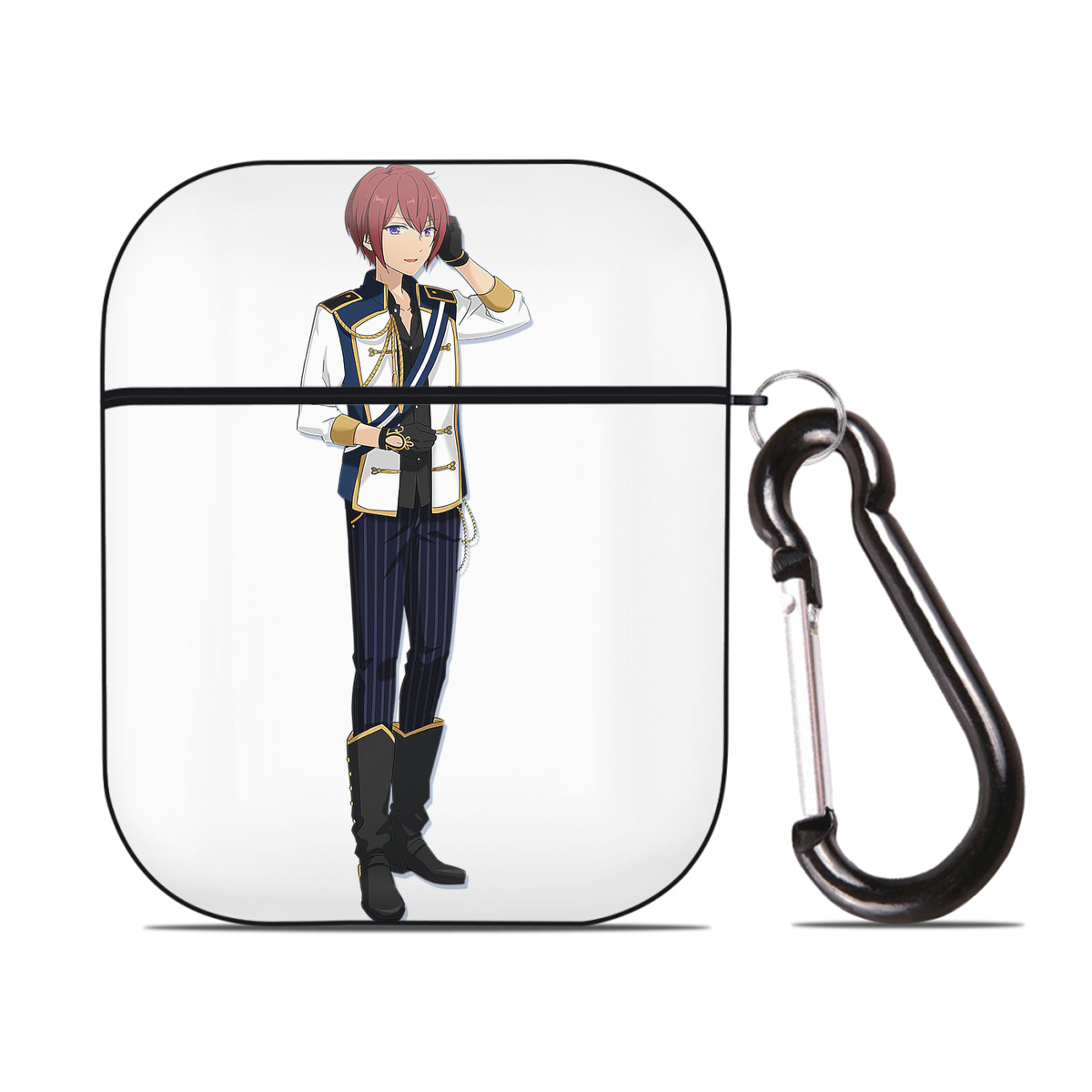 （画像用） あんさんぶるスターズ! Ensemble Stars AirPods 第2世代保護ケース ハードシェル ブラック 耐衝撃・防指紋・カラビナ付き