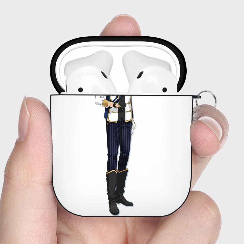 （画像用） あんさんぶるスターズ! Ensemble Stars AirPods 第2世代保護ケース ハードシェル ブラック 耐衝撃・防指紋・カラビナ付き