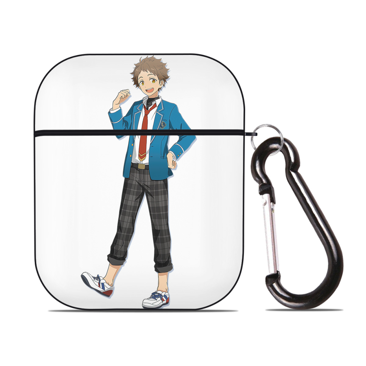 （画像用） あんさんぶるスターズ! Ensemble Stars AirPods 第2世代保護ケース ハードシェル ブラック 耐衝撃・防指紋・カラビナ付き