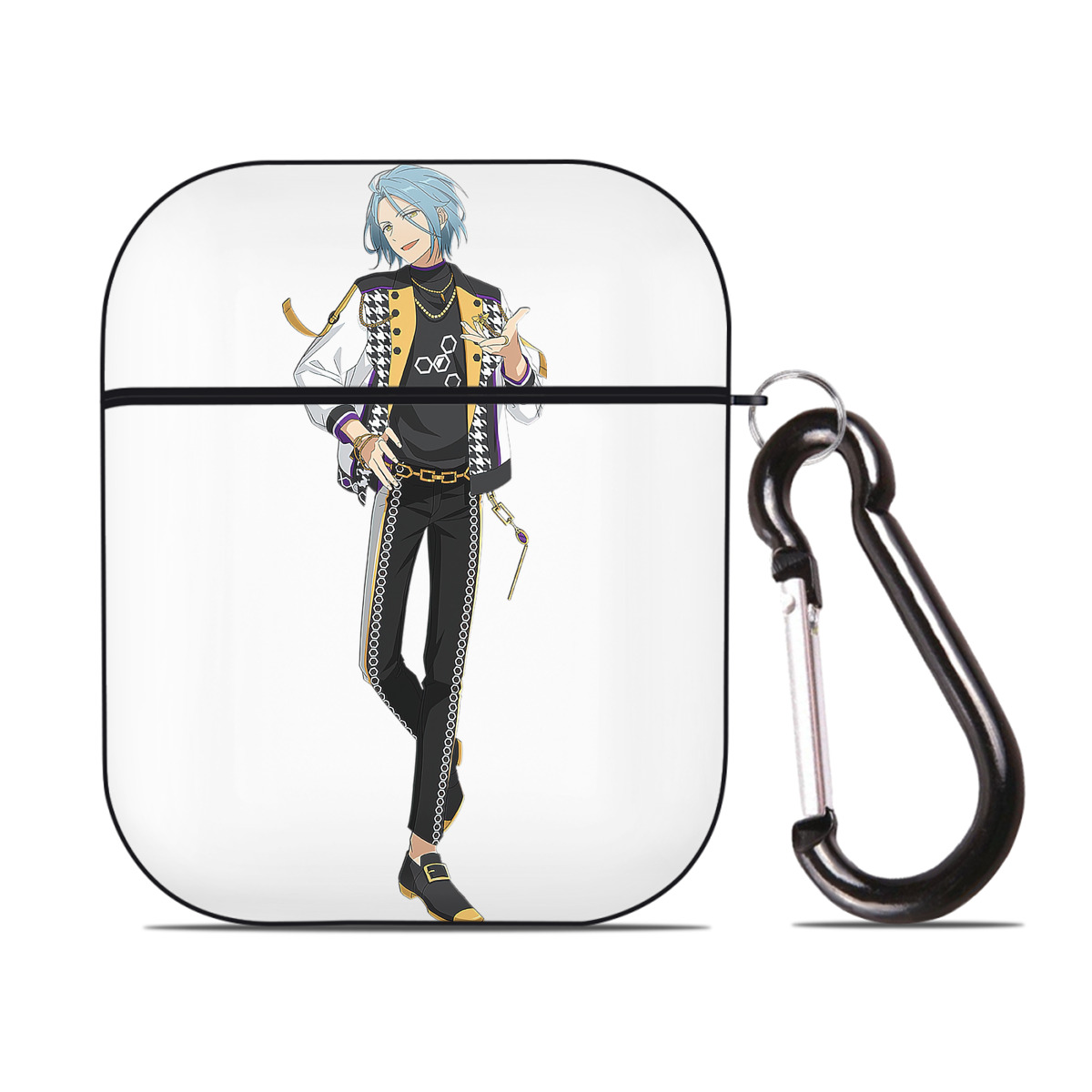 （画像用） あんさんぶるスターズ! Ensemble Stars AirPods 第2世代保護ケース ハードシェル ブラック 耐衝撃・防指紋・カラビナ付き