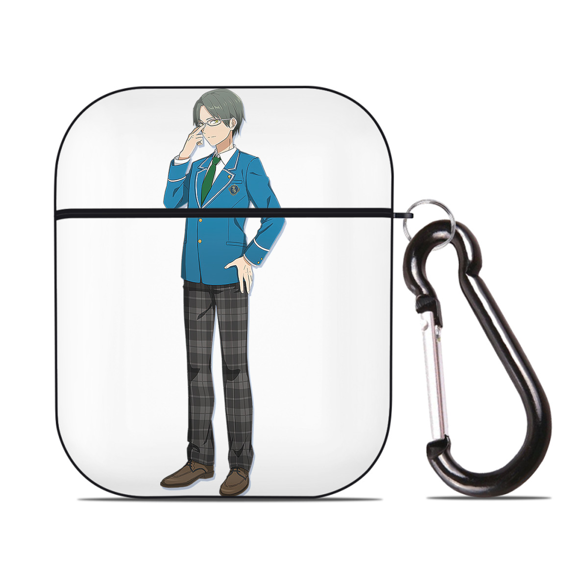 （画像用） あんさんぶるスターズ! Ensemble Stars AirPods 第2世代保護ケース ハードシェル ブラック 耐衝撃・防指紋・カラビナ付き