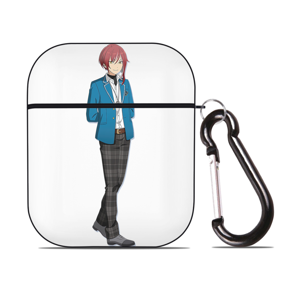 （画像用） あんさんぶるスターズ! Ensemble Stars AirPods 第2世代保護ケース ハードシェル ブラック 耐衝撃・防指紋・カラビナ付き