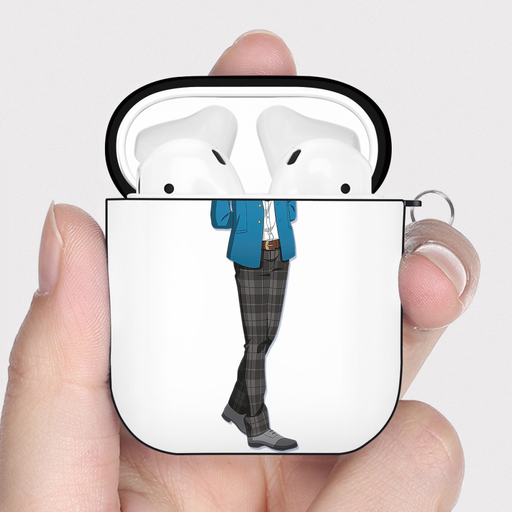（画像用） あんさんぶるスターズ! Ensemble Stars AirPods 第2世代保護ケース ハードシェル ブラック 耐衝撃・防指紋・カラビナ付き