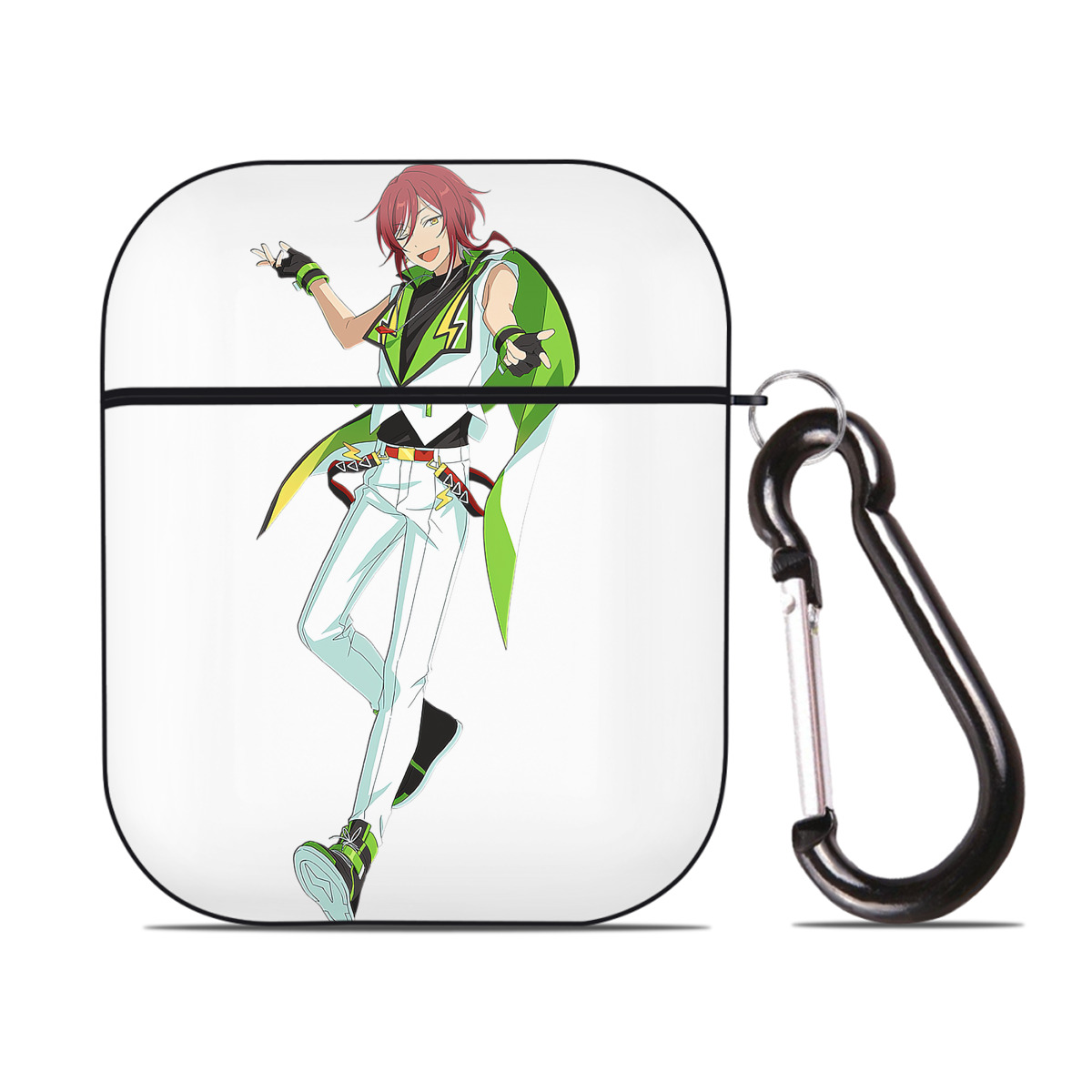 （画像用） あんさんぶるスターズ! Ensemble Stars AirPods 第2世代保護ケース ハードシェル ブラック 耐衝撃・防指紋・カラビナ付き