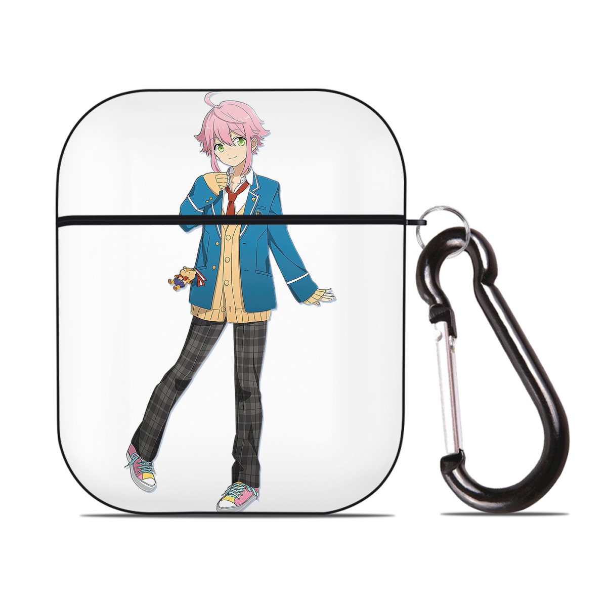 （画像用） あんさんぶるスターズ! Ensemble Stars AirPods 第2世代保護ケース ハードシェル ブラック 耐衝撃・防指紋・カラビナ付き