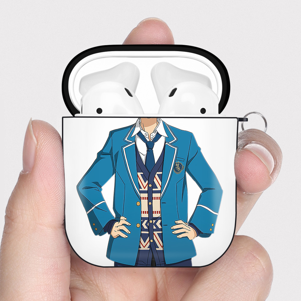 （画像用） あんさんぶるスターズ! Ensemble Stars AirPods 第2世代保護ケース ハードシェル ブラック 耐衝撃・防指紋・カラビナ付き