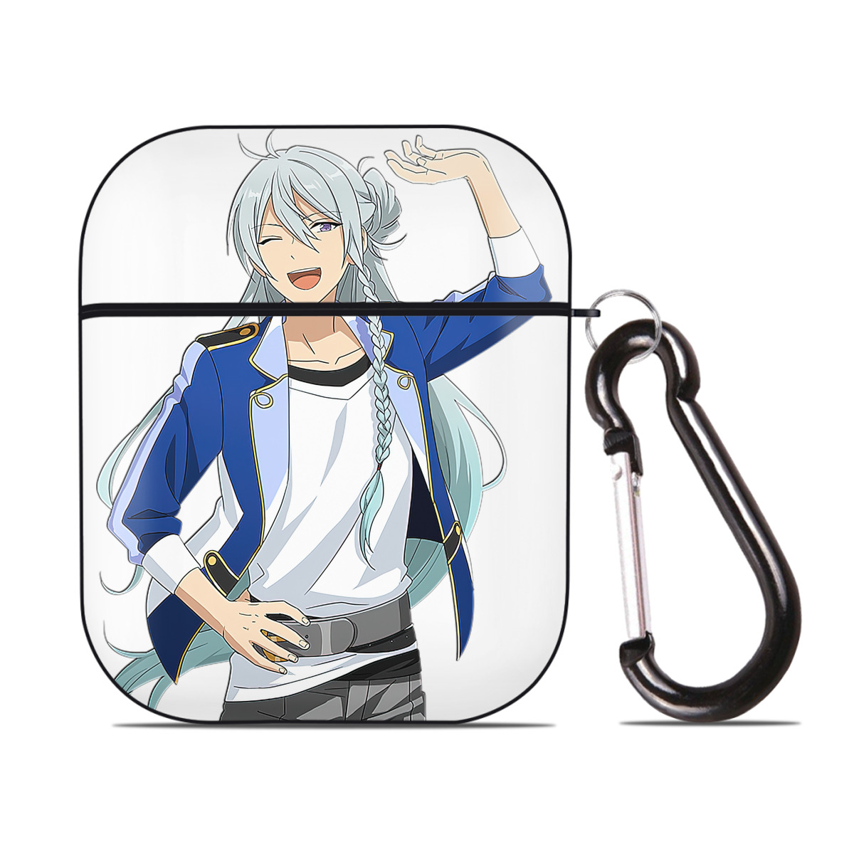 （画像用） あんさんぶるスターズ! Ensemble Stars AirPods 第2世代保護ケース ハードシェル ブラック 耐衝撃・防指紋・カラビナ付き