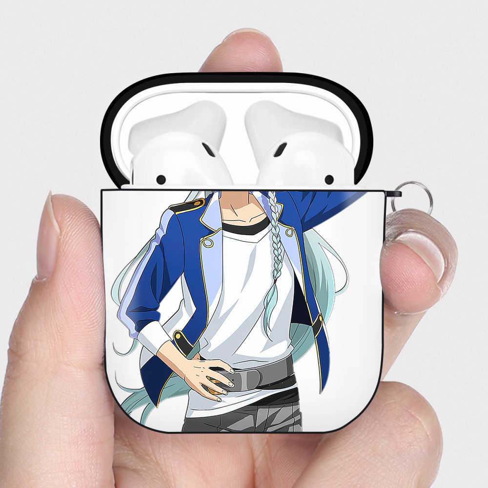 （画像用） あんさんぶるスターズ! Ensemble Stars AirPods 第2世代保護ケース ハードシェル ブラック 耐衝撃・防指紋・カラビナ付き