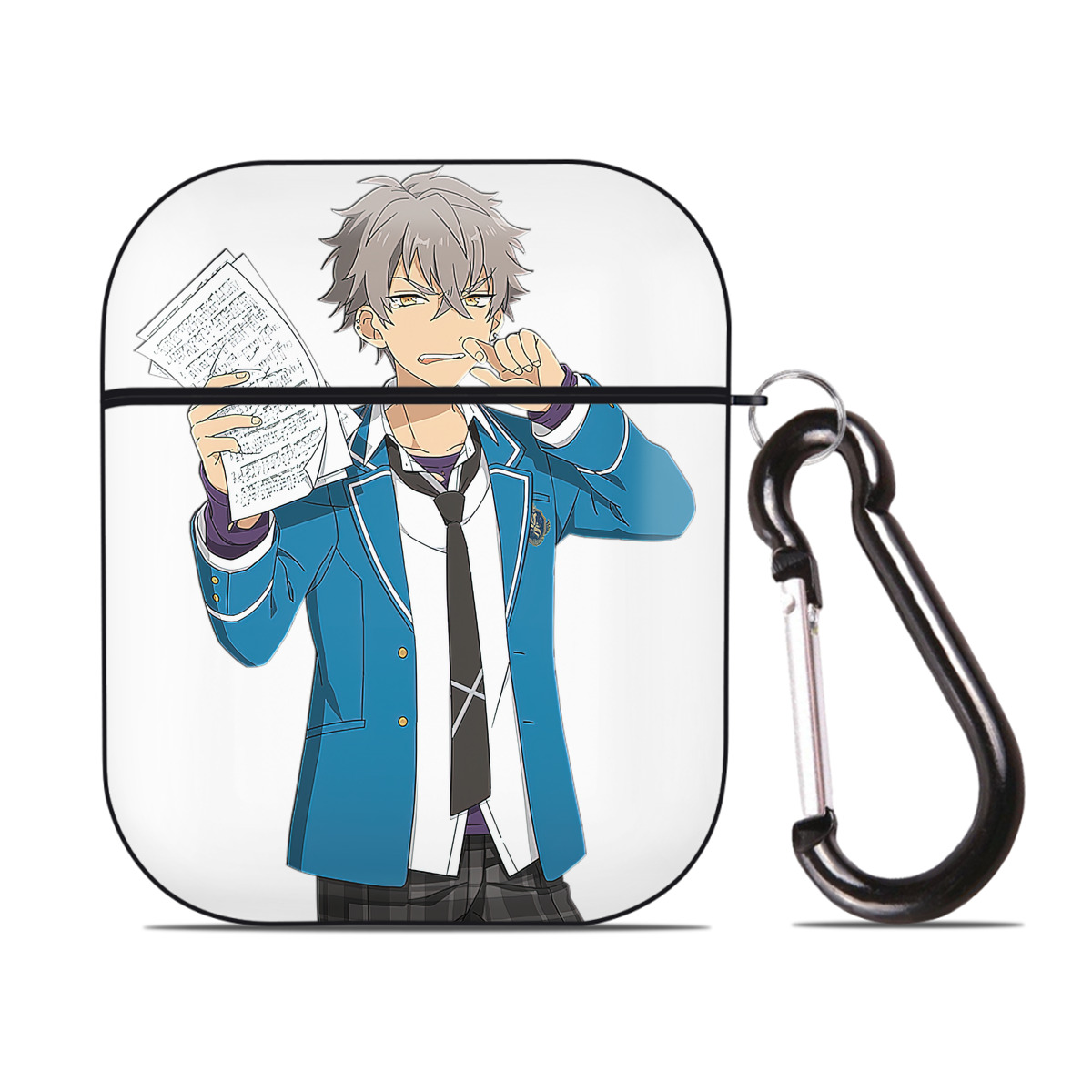 （画像用） あんさんぶるスターズ! Ensemble Stars AirPods 第2世代保護ケース ハードシェル ブラック 耐衝撃・防指紋・カラビナ付き