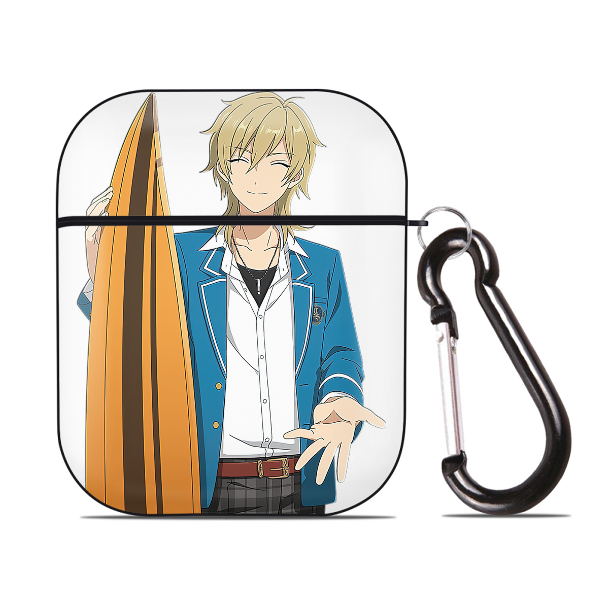 （画像用） あんさんぶるスターズ! Ensemble Stars AirPods 第2世代保護ケース ハードシェル ブラック 耐衝撃・防指紋・カラビナ付き