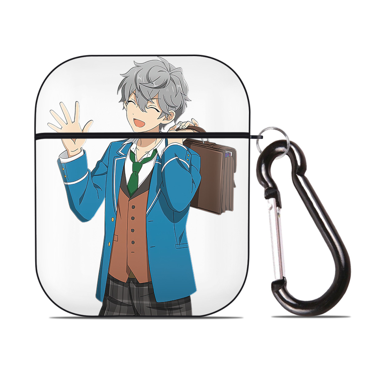 （画像用） あんさんぶるスターズ! Ensemble Stars AirPods 第2世代保護ケース ハードシェル ブラック 耐衝撃・防指紋・カラビナ付き