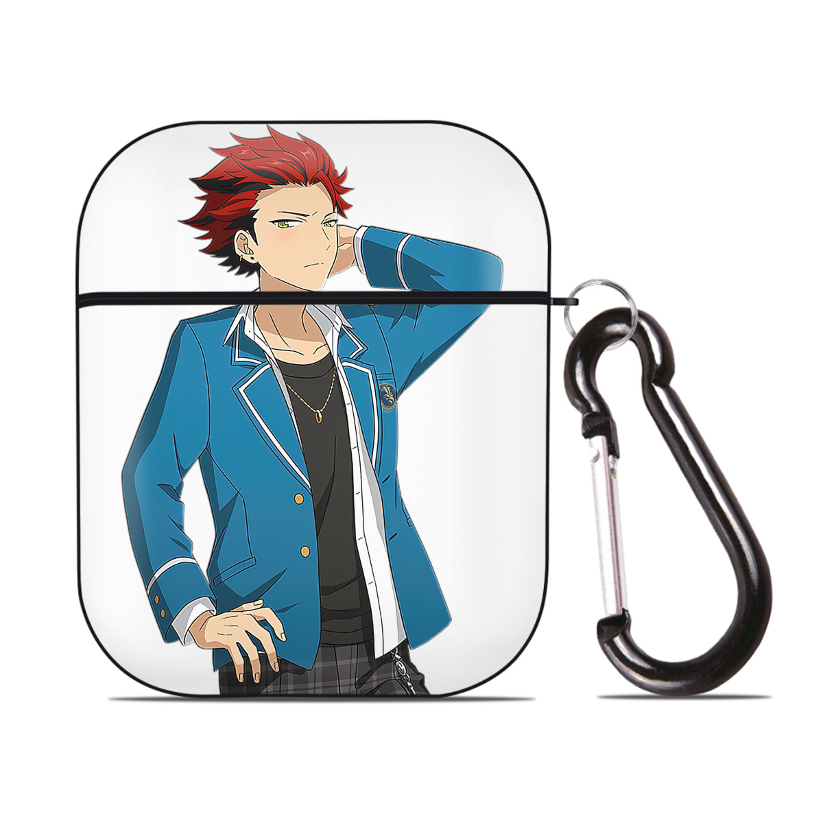 （画像用） あんさんぶるスターズ! Ensemble Stars AirPods 第2世代保護ケース ハードシェル ブラック 耐衝撃・防指紋・カラビナ付き