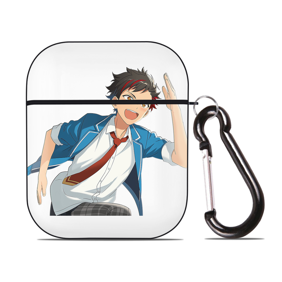 （画像用） あんさんぶるスターズ! Ensemble Stars AirPods 第2世代保護ケース ハードシェル ブラック 耐衝撃・防指紋・カラビナ付き