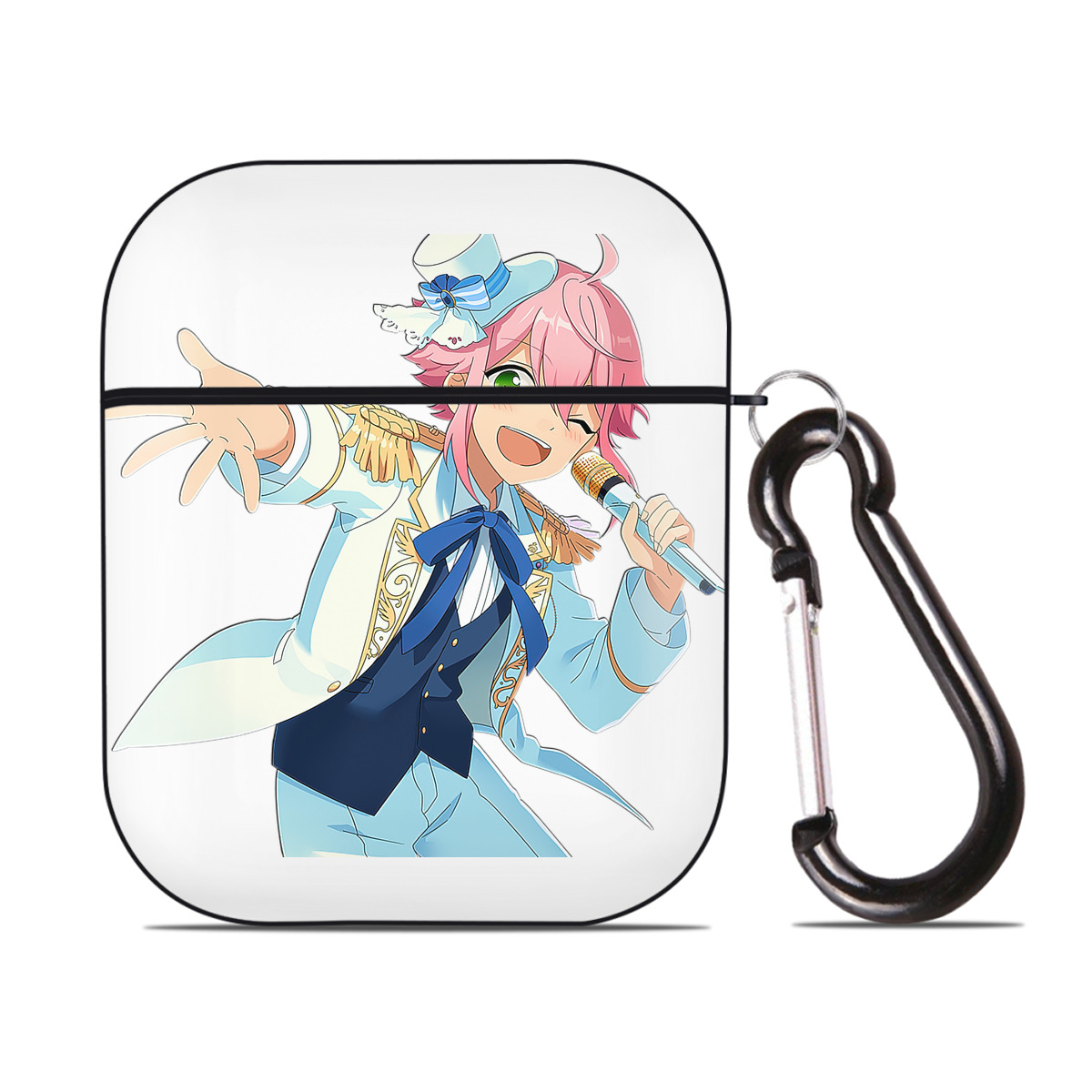 （画像用） あんさんぶるスターズ! Ensemble Stars AirPods 第2世代保護ケース ハードシェル ブラック 耐衝撃・防指紋・カラビナ付き