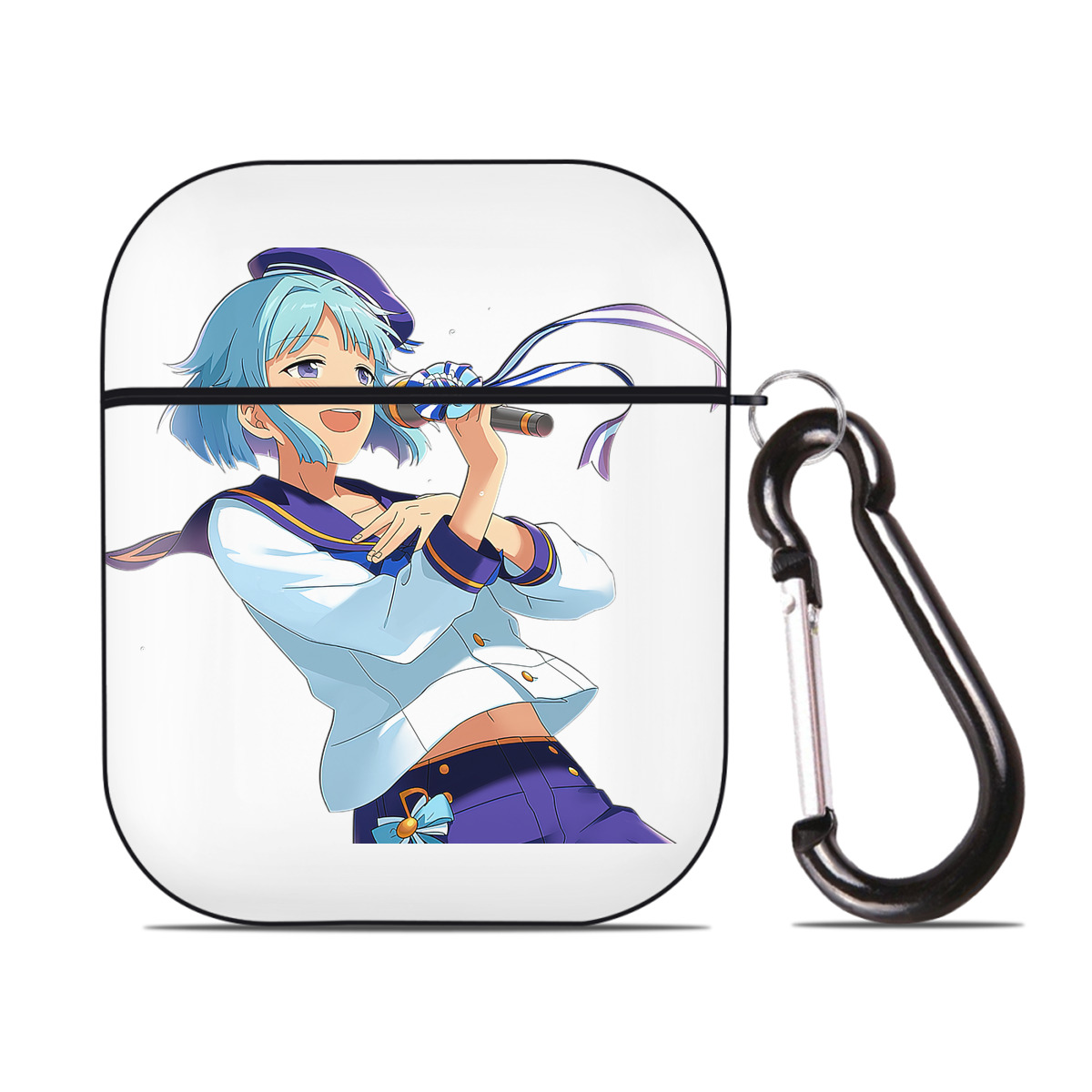 （画像用） あんさんぶるスターズ! Ensemble Stars AirPods 第2世代保護ケース ハードシェル ブラック 耐衝撃・防指紋・カラビナ付き