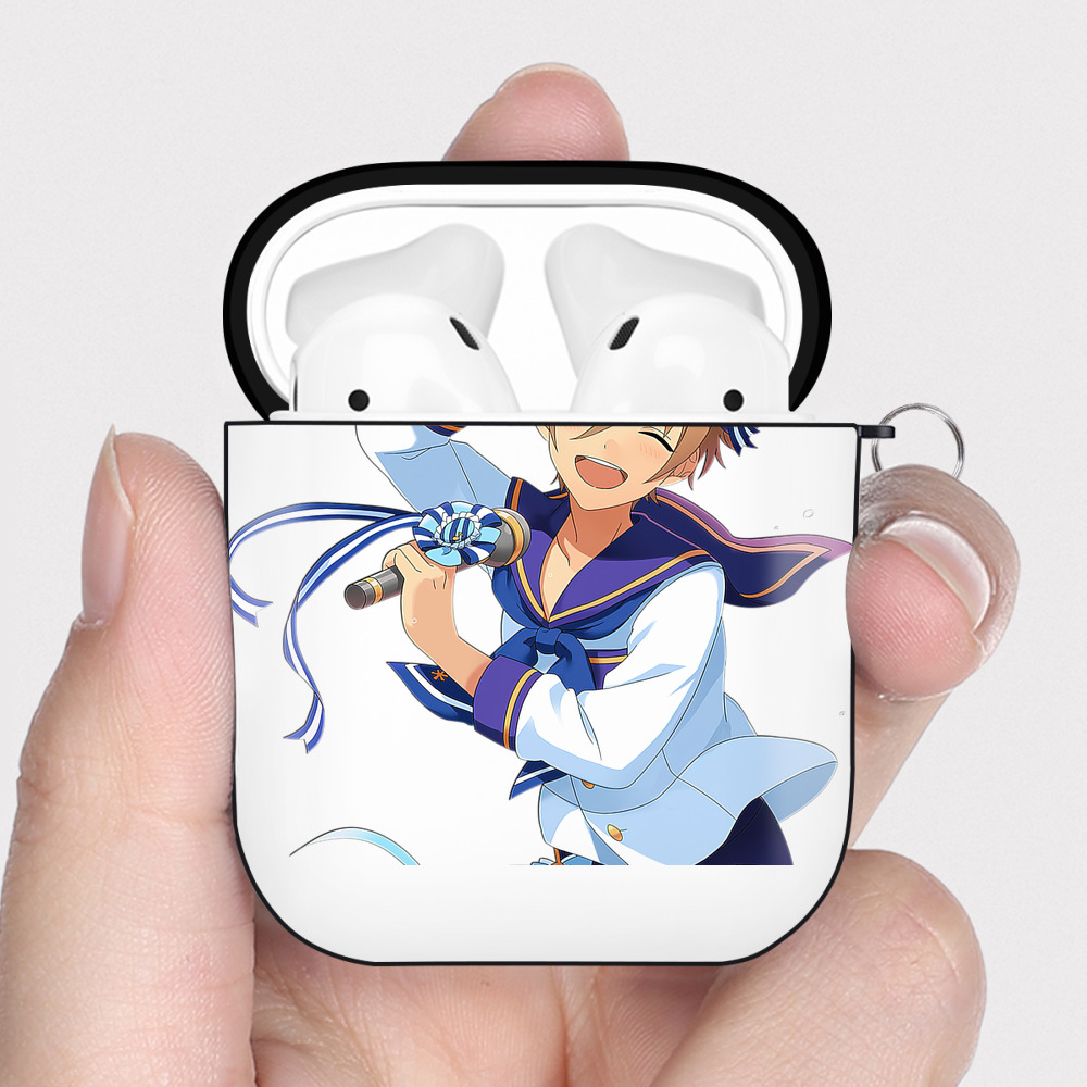 （画像用） あんさんぶるスターズ! Ensemble Stars AirPods 第2世代保護ケース ハードシェル ブラック 耐衝撃・防指紋・カラビナ付き