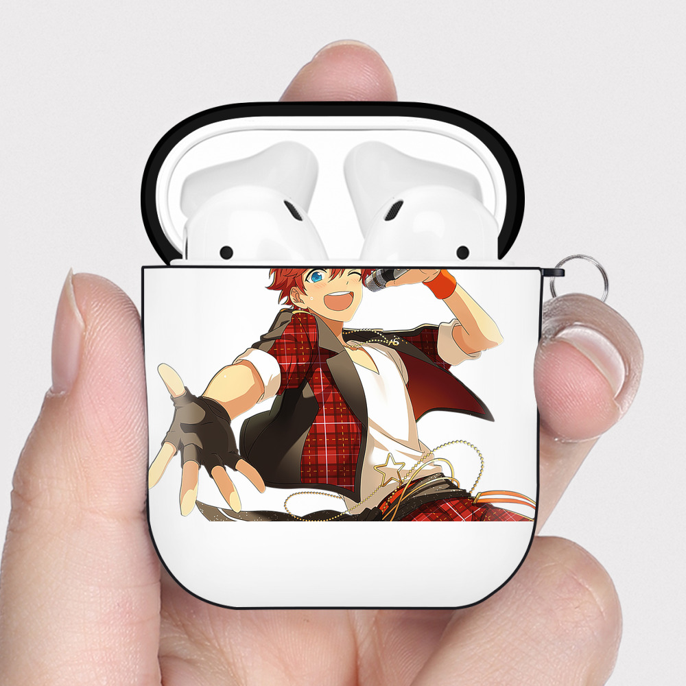 （画像用） あんさんぶるスターズ! Ensemble Stars AirPods 第2世代保護ケース ハードシェル ブラック 耐衝撃・防指紋・カラビナ付き