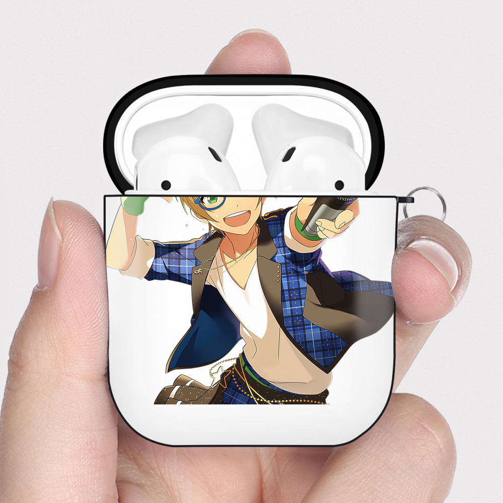 （画像用） あんさんぶるスターズ! Ensemble Stars AirPods 第2世代保護ケース ハードシェル ブラック 耐衝撃・防指紋・カラビナ付き