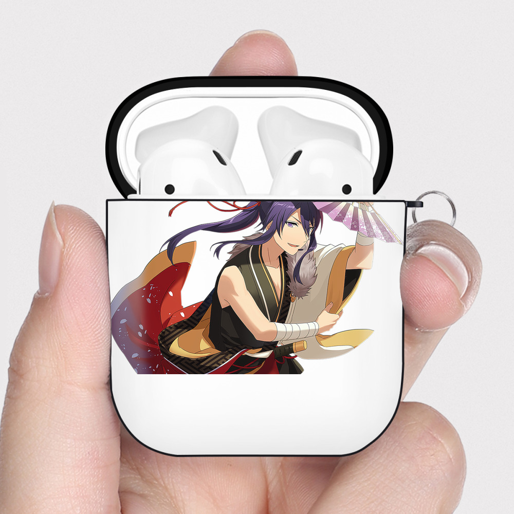 （画像用） あんさんぶるスターズ! Ensemble Stars AirPods 第2世代保護ケース ハードシェル ブラック 耐衝撃・防指紋・カラビナ付き