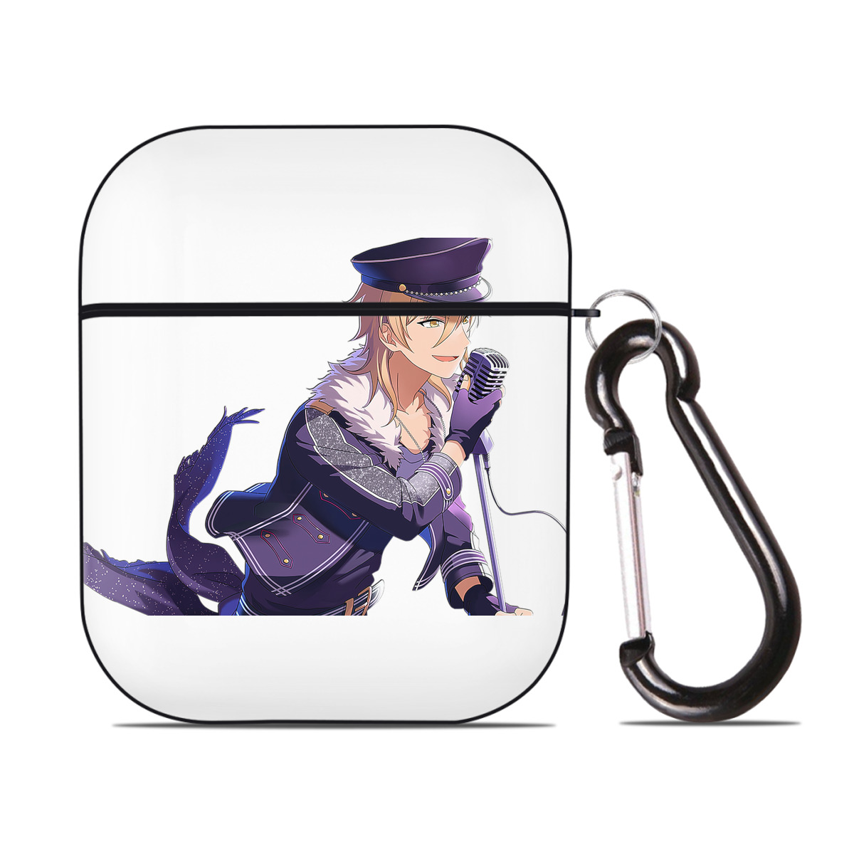 （画像用） あんさんぶるスターズ! Ensemble Stars AirPods 第2世代保護ケース ハードシェル ブラック 耐衝撃・防指紋・カラビナ付き