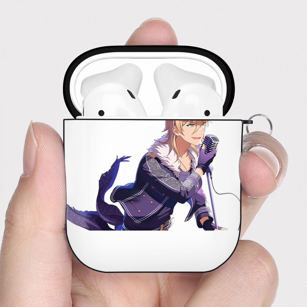 （画像用） あんさんぶるスターズ! Ensemble Stars AirPods 第2世代保護ケース ハードシェル ブラック 耐衝撃・防指紋・カラビナ付き