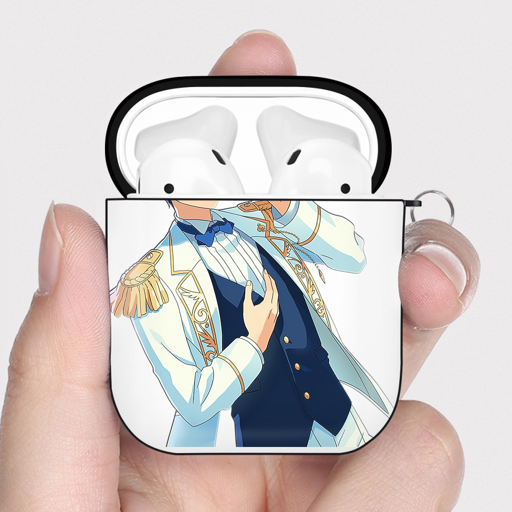 （画像用） あんさんぶるスターズ! Ensemble Stars AirPods 第2世代保護ケース ハードシェル ブラック 耐衝撃・防指紋・カラビナ付き