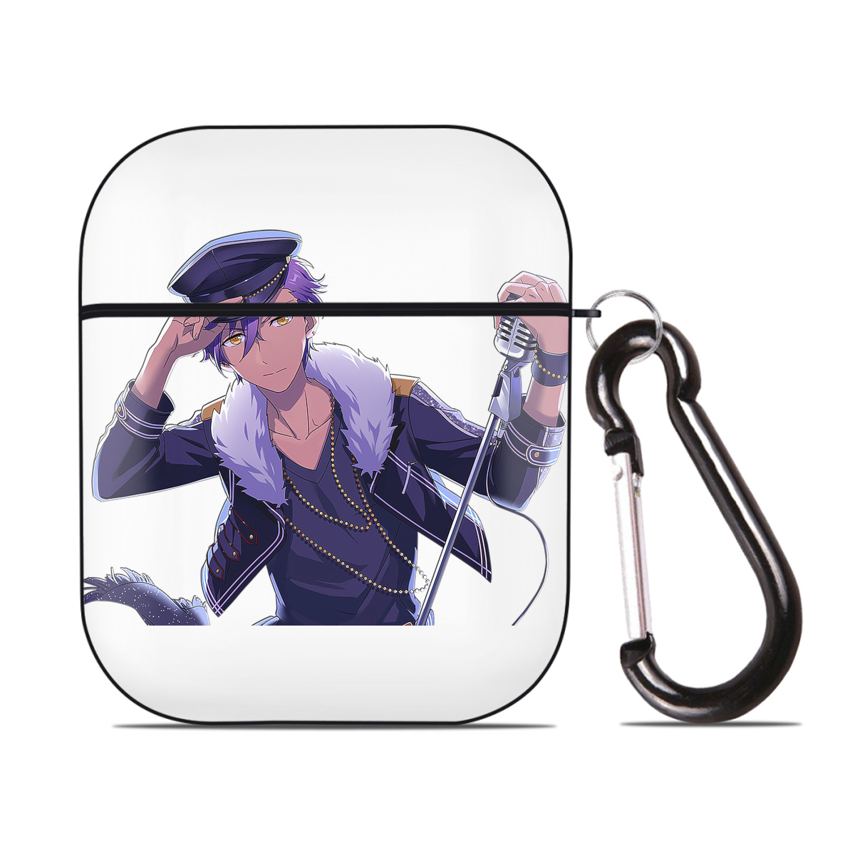 （画像用） あんさんぶるスターズ! Ensemble Stars AirPods 第2世代保護ケース ハードシェル ブラック 耐衝撃・防指紋・カラビナ付き