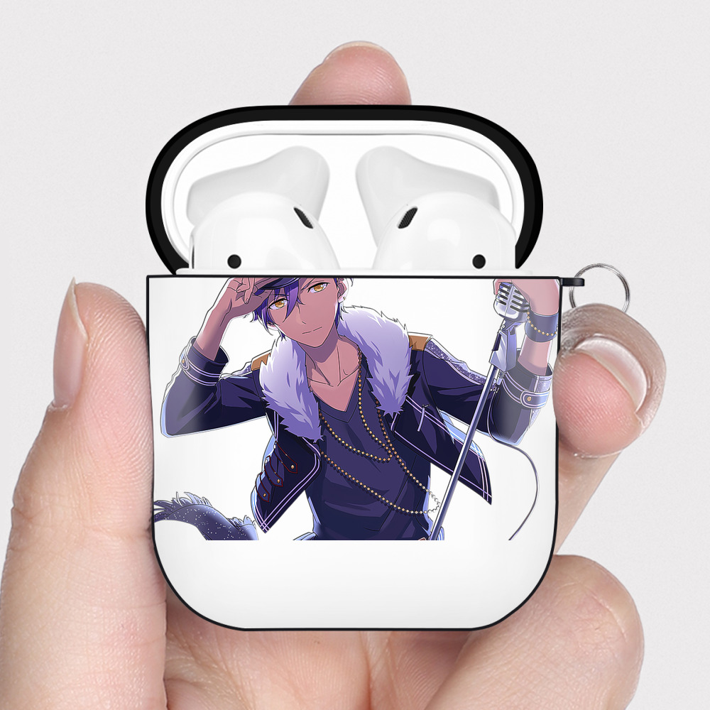 （画像用） あんさんぶるスターズ! Ensemble Stars AirPods 第2世代保護ケース ハードシェル ブラック 耐衝撃・防指紋・カラビナ付き