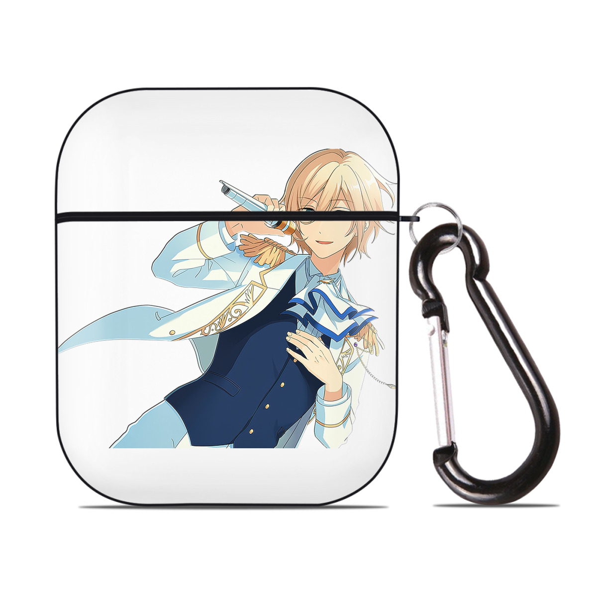 （画像用） あんさんぶるスターズ! Ensemble Stars AirPods 第2世代保護ケース ハードシェル ブラック 耐衝撃・防指紋・カラビナ付き