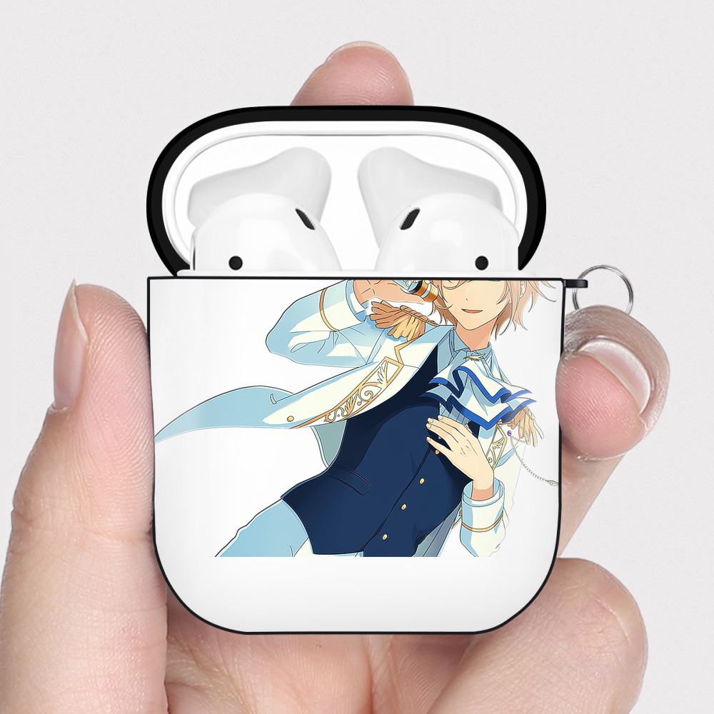 （画像用） あんさんぶるスターズ! Ensemble Stars AirPods 第2世代保護ケース ハードシェル ブラック 耐衝撃・防指紋・カラビナ付き