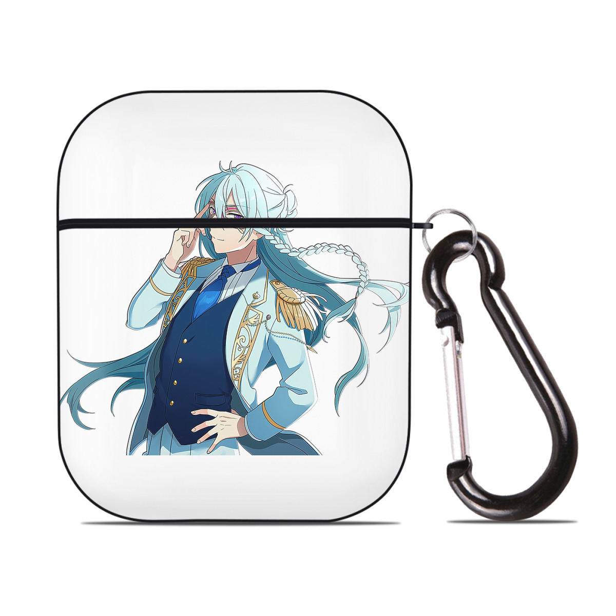 （画像用） あんさんぶるスターズ! Ensemble Stars AirPods 第2世代保護ケース ハードシェル ブラック 耐衝撃・防指紋・カラビナ付き