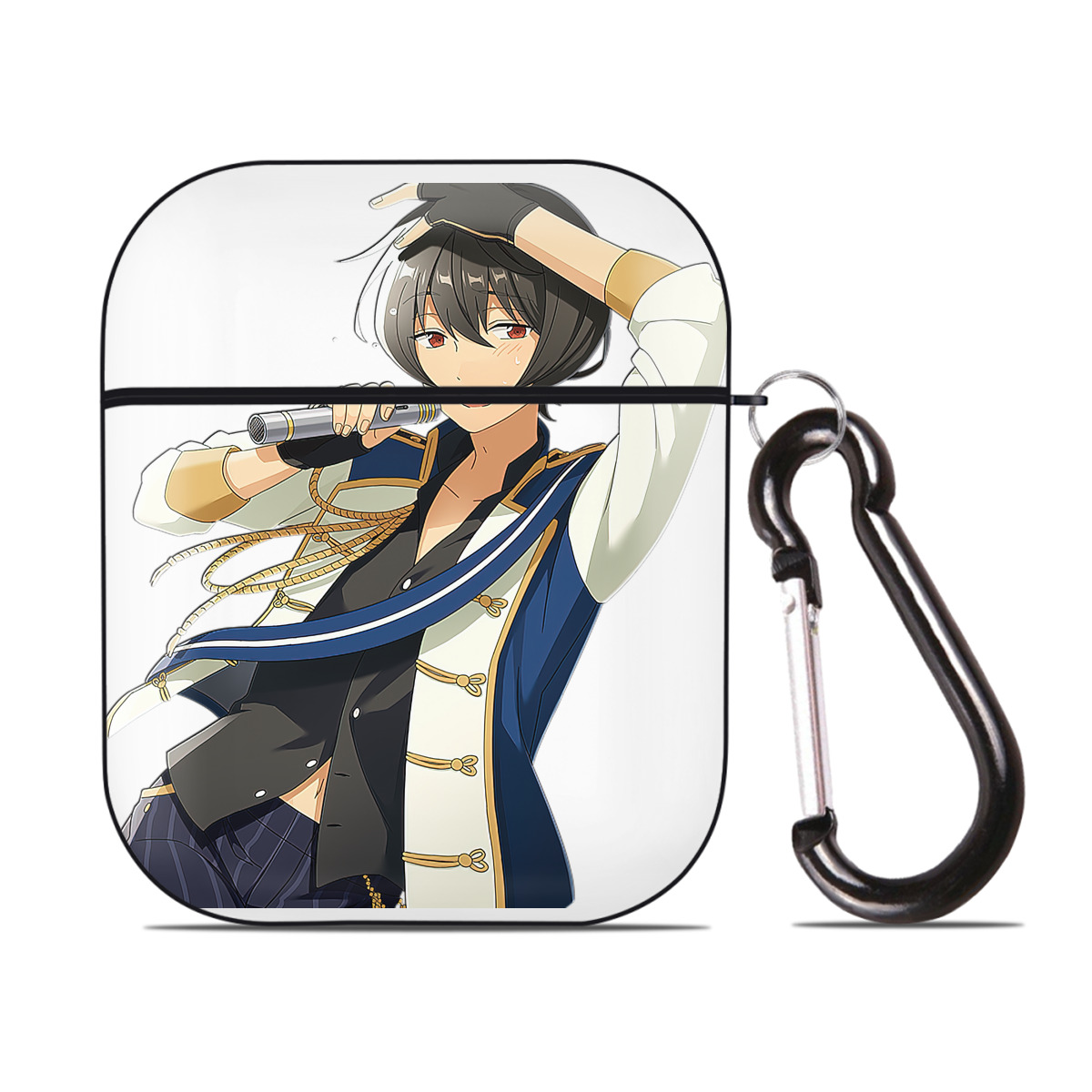 （画像用） あんさんぶるスターズ! Ensemble Stars AirPods 第2世代保護ケース ハードシェル ブラック 耐衝撃・防指紋・カラビナ付き