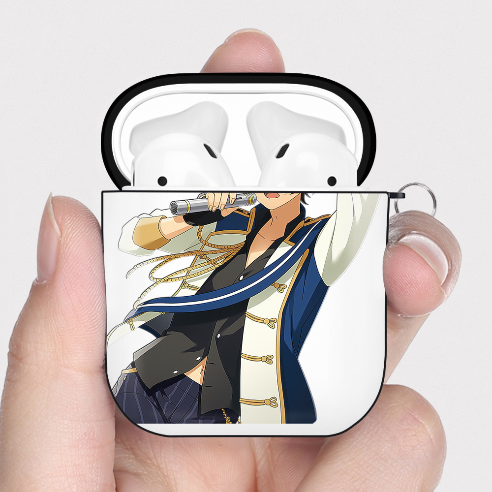 （画像用） あんさんぶるスターズ! Ensemble Stars AirPods 第2世代保護ケース ハードシェル ブラック 耐衝撃・防指紋・カラビナ付き