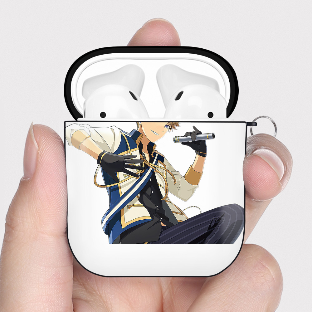 （画像用） あんさんぶるスターズ! Ensemble Stars AirPods 第2世代保護ケース ハードシェル ブラック 耐衝撃・防指紋・カラビナ付き