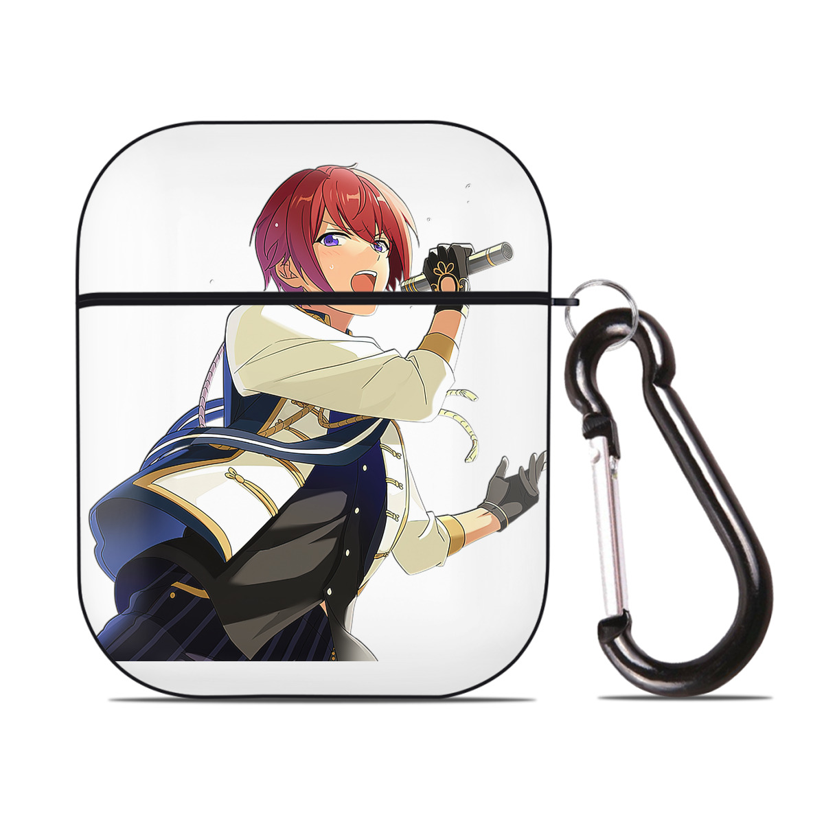 （画像用） あんさんぶるスターズ! Ensemble Stars AirPods 第2世代保護ケース ハードシェル ブラック 耐衝撃・防指紋・カラビナ付き